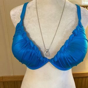 2 Bamboo beautiful electric blue bikini top size s/M 32-34 DD push up style